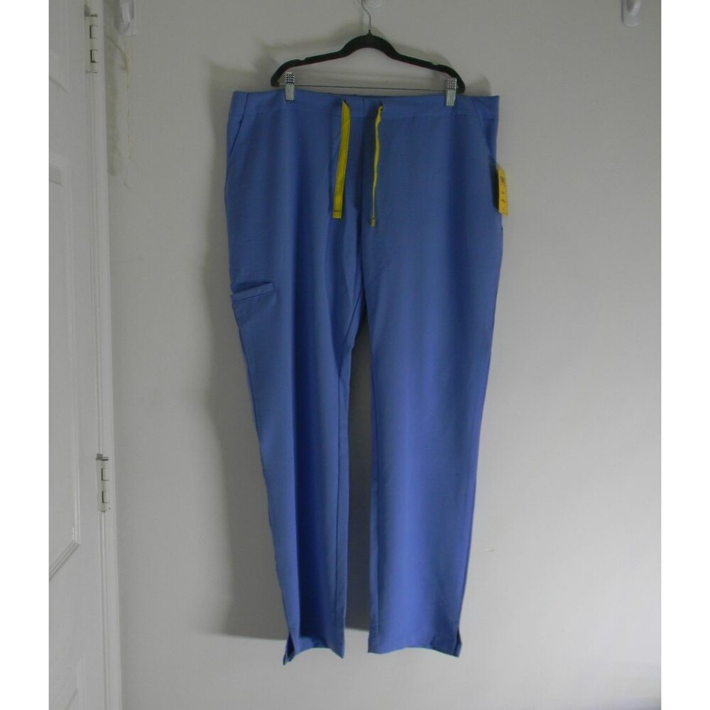 Revel Premium Stretch Sloan Ceil Blue Sz XL Pull-on Elastic Scrubs Pockets NWT